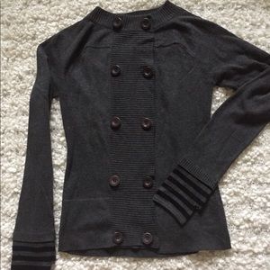 Double Button Up Gray Cardigan